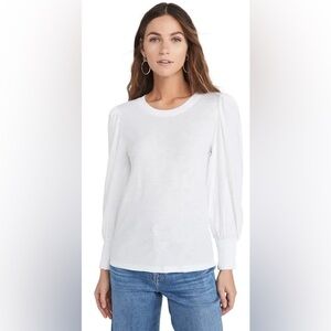 Nation LTD Loren Smocked Peasant Top in Off White